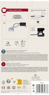 thumbnail of Paulmann LED Einbauleuchte 3-Step-Dim Nova Coin 3-Step-Dim Basisset schwenkbar  rund 84mm 50° Coin 3x6W 3x470lm 230V dimmbar 2700K Eisen gebürstet