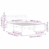 thumbnail of vidaXL Bettrahmen mit Kopfteil Weiß 120 x 200 cm Massives Kiefernholz