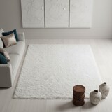 thumbnail of Teppich Hochflor Shaggy Uni Style Polypropylen Wohnzimmer Weiß Läufer 80x150 | Kadima Design