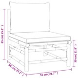 thumbnail of vidaXL 3-tlg. Garten-Lounge-Set mit Grünen Kissen Bambus