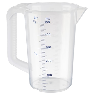 METRO Professional Caraffa graduata, in polipropilene, 0,5 L, con manico antiscivolo, lavabile in lavastoviglie, trasparente, 1 unità