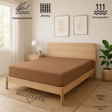 thumbnail of EXKLUSIV HEIMTEXTIL Jersey Spannbettlaken Premium 200 x 220 cm Nougat 100% Baumwolle Öko - Tex Zertifiziert Bed-Sheet Bettlaken Spannbetttuch Topper