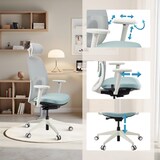 thumbnail of Ergonomischer Bürostuhl Skandis Pro mit Kopfstütze mint / Gestell weiß hjh OFFICE