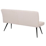 thumbnail of Sitzbank | HxBxT 90x160x60cm | Sitzhöhe 48cm | Rückenlehne Stoff/Textil Bouclé Metall 160cm | Creme-Beige | Esszimmerbank Bank Polsterbank
