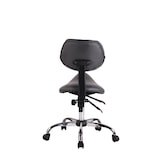 thumbnail of DELUKE® Sattelhocker mit Lehne KOLLI Höhenverstellbar, Drehbar Kunstleder pflegeleicht Rollhocker Arbeitshocker Praxishocker Arzthocker Grau