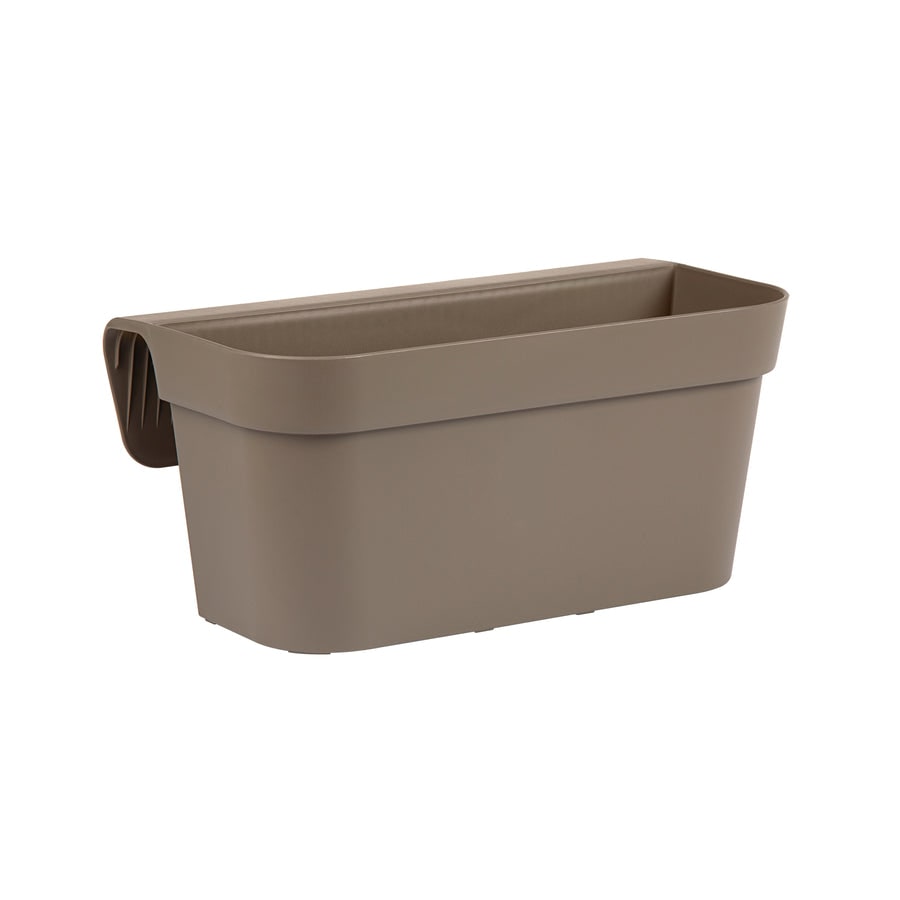 Nicoli Arké Balcony jardinera para balcones, jardinera de resina para balcones cm 40x23x18h, jardinera independiente para antepecho - Gris tórtola