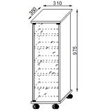 thumbnail of Valenza Regal auf Rädern 2 Glastüren 12 Fächer Kern-Nussbaum dekor.
