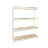 thumbnail of SimonRack Industrieregal, 2000x1200x450 mm, 400 kg am Biegepunkt, 4 Holzböden, Garagenregal, Weiss/Holz- Ecoforte