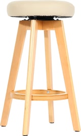 thumbnail of 2er-Set Barhocker drehbar und einfach | Sitzhöhe 67cm | Holz Kunstleder drehbar | Creme | helle Beine | Barstuhl Tresenhocker
