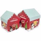 thumbnail of 2 Geschenkboxen Weihnachten Häuschen Christmas Wichtel Geschenkverpackung Geschenkkarton