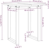 thumbnail of Décoshop26 - Esstisch im Industriedesign 70 x 70 x 75,5 cm massives Kiefernholz und Stahl DEC036793