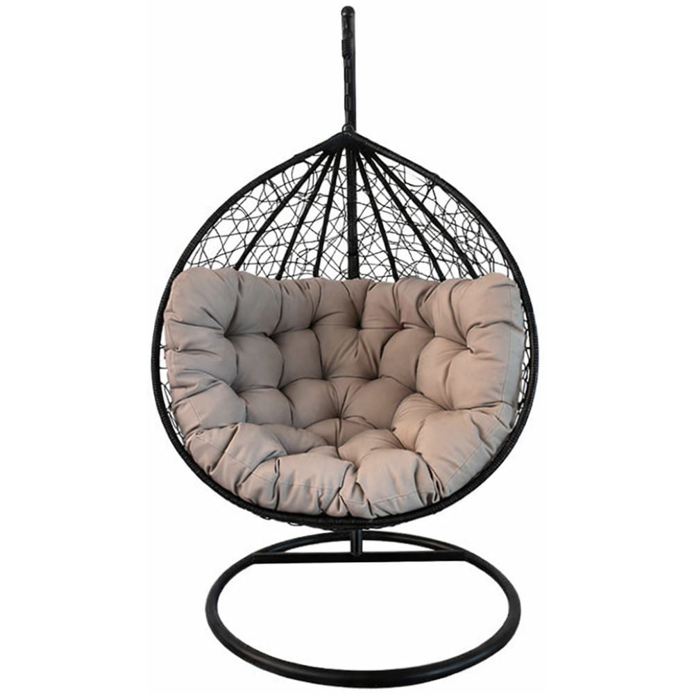 Sedia Sospesa Uovo per Giardino Poltrona Dondolo con Cuscino per Interno o Esterno Struttura in Acciaio, Relax 105x195h cm