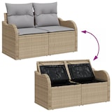 thumbnail of vidaXL 8-teiliges Garten Sofa Set mit Kissen Beige Poly Rattan