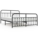 thumbnail of vidaXL Bedframe met hoofd- en voeteneinde metaal zwart 183x213 cm
