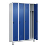 thumbnail of C+P Spind Classic PLUS, Füßen, 4 Abteile, HxBxT 195x120x50cm, Sicherheitsdrehriegel, Hellgrau/Enzianblau von PROREGAL