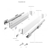 thumbnail of Schubladensystem Weiß Unterflurführungen Soft Close Schubkasten-Set 250mm 86mm