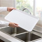 thumbnail of Home Nature Wohnkonzept Geschirrabtropfgestell Küchen Organizer Abtropfgestell Metall einlagig weiß nordisch Spülbecken Tellerhalter 43 cm