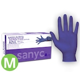 thumbnail of SANYC SENSITIVE Guantes nitrilo azul para examen cocina limpieza sanitario peluquería 3,5 gr. sin polvo 100 uds. Ambidiestro, categoría III,  Talla M