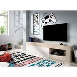 thumbnail of Dmora TV-Ständer Averau, niedriges Sideboard für Wohnzimmer, Wohnzimmer-Sideboard für Fernseher, 204 x 42 x 48 cm, Eiche und Weiß