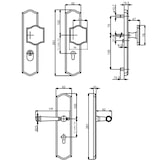 thumbnail of Sicherheits-Türdrücker Messing Schutzbeschlag Griffplatte / Drücker DIN 10/92