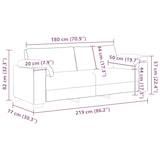 thumbnail of vidaXL Sofa Dunkelgrau 219 x 80 x 82 cm Stoff