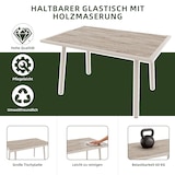 thumbnail of Merax Gartenlounge Set für 7-8 Personen, inkl. Tisch mit Holzoptik-Glasplatte, 2 Sesseln & 3 2-Sitzer-Sofas mit Seilgeflecht, Beige