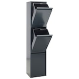 thumbnail of ARREGUI Basic CR304-B Recycling Abfalleimer / Mülleimer aus Stahl mit 3 Inneneimern, 3 Fach Mülltrennsystem, 3 x 17L (51L), anthrazit/ dunkelgrau