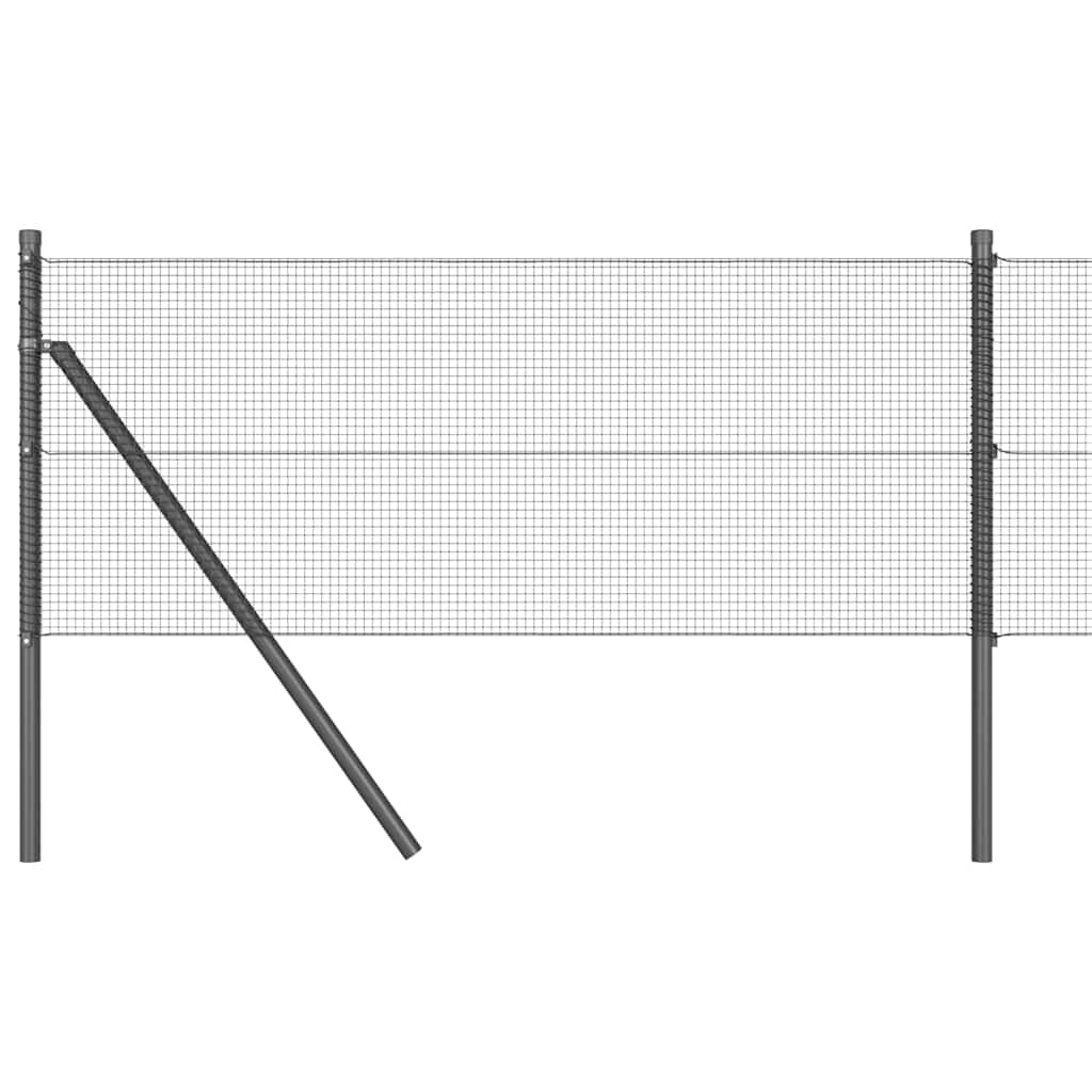 vidaXL Zaunpfosten Grau 25 x 0,8 m (12 x 12 mm Mesh) Stahl und PVC