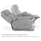 thumbnail of Fernsehsessel Aufstehhilfe, XXL-Relaxsessel, Liegefunktion, 200 kg Belastbarkeit, XXL-Sessel, wasserabweisender Webstoff, Grau, Raburg Samson