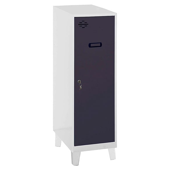 Metallschrank mini zerlegt + Regalboden WEISS/ANTHRACITE 1015x300x500 mm (Höhe x Länge x Breite)