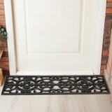 thumbnail of Relaxdays Fußmatte Gummi, 75 x 25 cm, wetterfest, rutschfest, Türvorleger innen & außen, Gummimatte Ornamente, schwarz