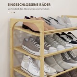 thumbnail of Schuhregal aus Bambus natur 76x33x67 cm, 4 Ebenen, für bis zu 12 Paar Schuhe