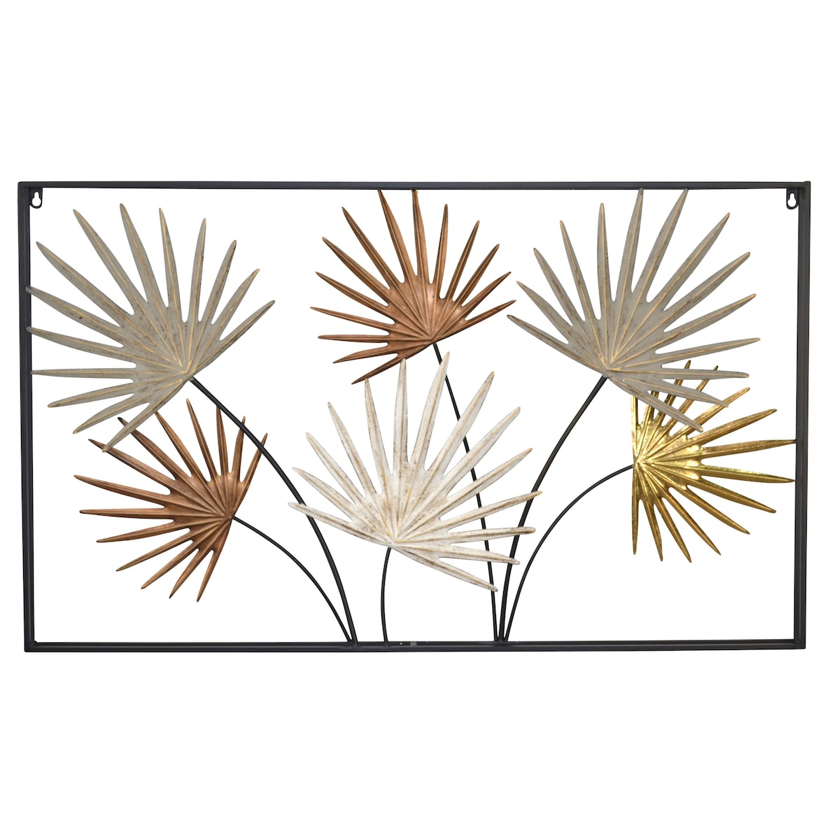 Décoshop26 - Décoration murale motif feuille multicolore en métal 100x5x60 cm DEC05070