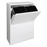 thumbnail of ARREGUI Basic CR601-B Cubo de basura y reciclaje de acero de 4 cubos, mueble de reciclaje, 4 x 17 L (68 L), blanco