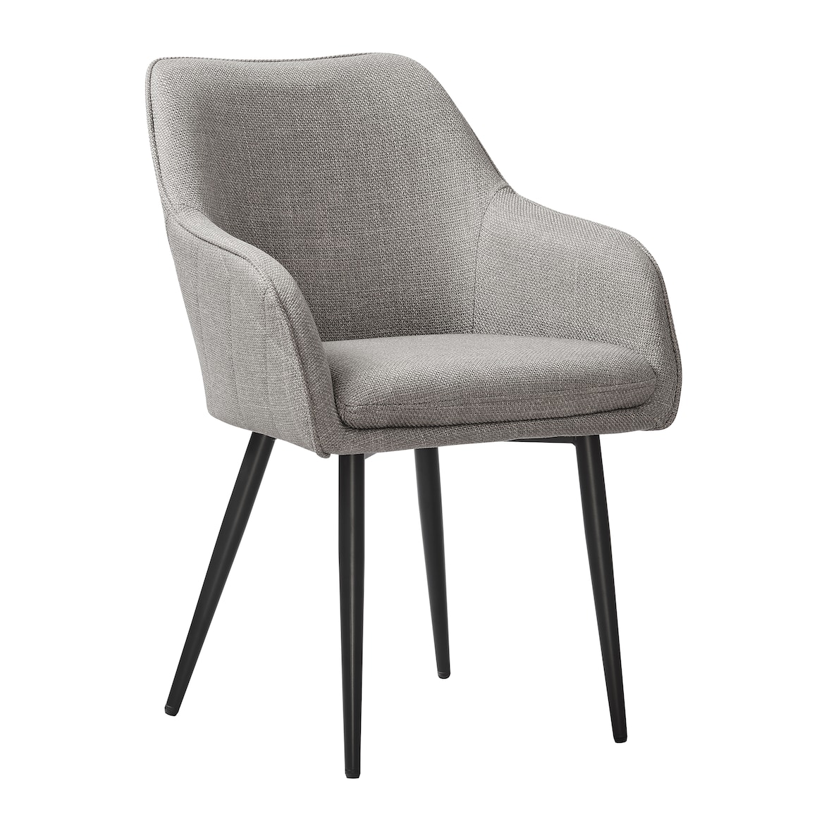 SalesFever sillón con respaldo cosido | funda de tela texturizada | estructura de metal | 61 x 60 x 85 cm | taupe - negro