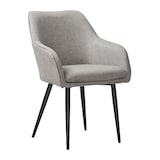 thumbnail of SalesFever sillón con respaldo cosido | funda de tela texturizada | estructura de metal | 61 x 60 x 85 cm | taupe - negro