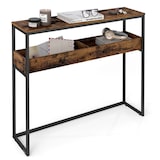 thumbnail of Helloshop26 - Mesa de entrada mesa de apoio mesa lateral estreita de 2 níveis com compartimentos semiabertos 24 x 100 x 80 cm para 12_0007998