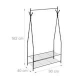 thumbnail of Helloshop26 - Portant porte vêtements  cintre rangement noir 162 cm 2013078/2