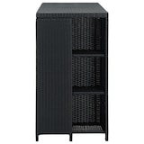 thumbnail of vidaXL Bartisch mit Regal Schwarz 120x60x110 cm Poly Rattan