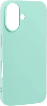 Ein hellgrünes Handycover mit Kameraloch.