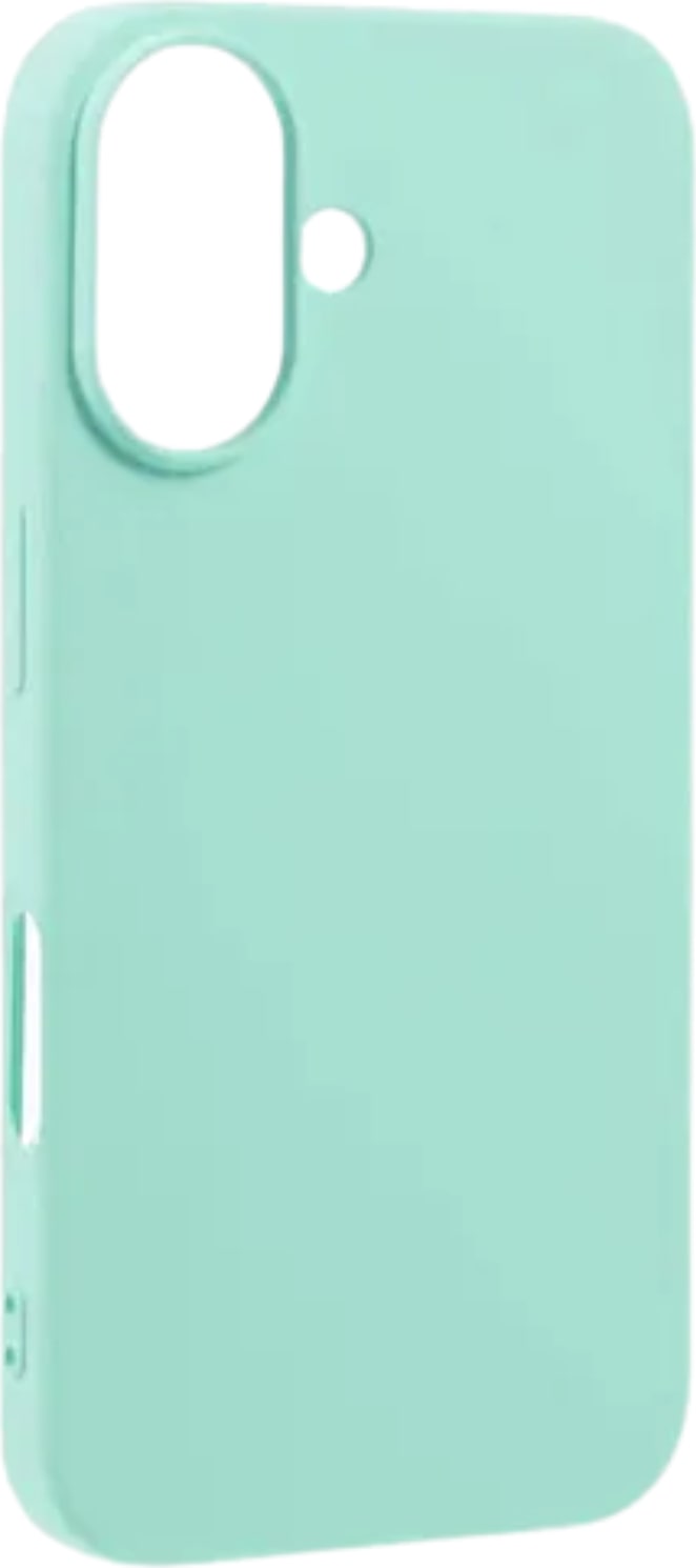 Ein hellgrünes Handycover mit Kameraloch.