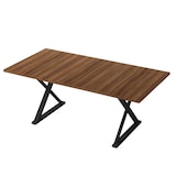 thumbnail of Merax Esstisch 180x90 cm, für 6–8 Personen, rechteckig, moderner Esszimmertisch mit Metallbeinen, Walnussoptik/Schwarz