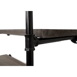 thumbnail of Estantería de pie HWC-C45, estantería de salón estantería de almacenamiento, diseño industrial madera metal, 165x80x28cm ~ gris-marrón