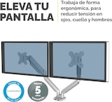 thumbnail of Fellowes Brazo para monitor doble horizontal Platinum con 2 puertos USB, tamaño máximo monitor 32", fijación de pinza o atornillado a la mesa