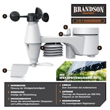 thumbnail of Brandson Wetterstation mit Außensensor, Profi Funkwetterstation mit Außen Messstation, Wetterdaten per App