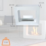 thumbnail of Lareira a Bioetanol Lareira de Chão Queimador em Aço 1,7 Litros 3 Kw Branco cm 74x25x60 Design Moderno de Chão