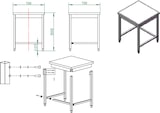 thumbnail of Tavolo lavoro in acciaio inox 70x70x85 cm