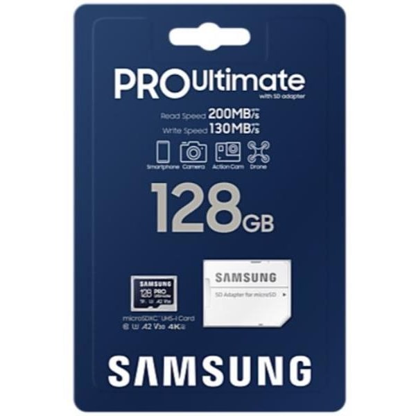 Tarjeta de memoria micro sd samsung microsd pro ultimate 128gb