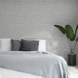 thumbnail of Panel decorativo efecto piedra ladrillo 3D, juego de 12 piezas, 8,6 m², revestimiento de pared de PU, 120 x 60 x 2,5, cuarcita blanca