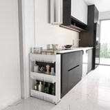 thumbnail of Carrello Da Cucina Salvaspazio Carrellino Portaoggetti Con Rotelle Ruote 3 Ripiani Dispensa Bagno Fino a 2.5 Kg Per Ripiano 72 x 12,5 x 54 cm Bianco